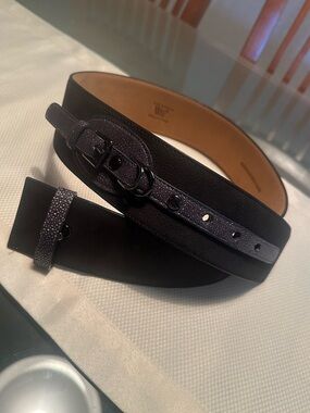 Worth Collection wide suede belt